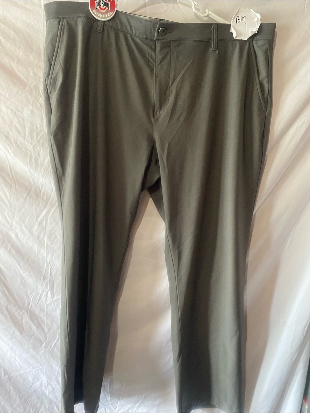 adidas Men's Olive Dress Pants in Dark Green